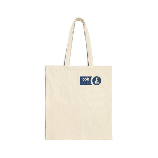 Look Into Logo Cotton Tote Bag — Black Canvas Shopper