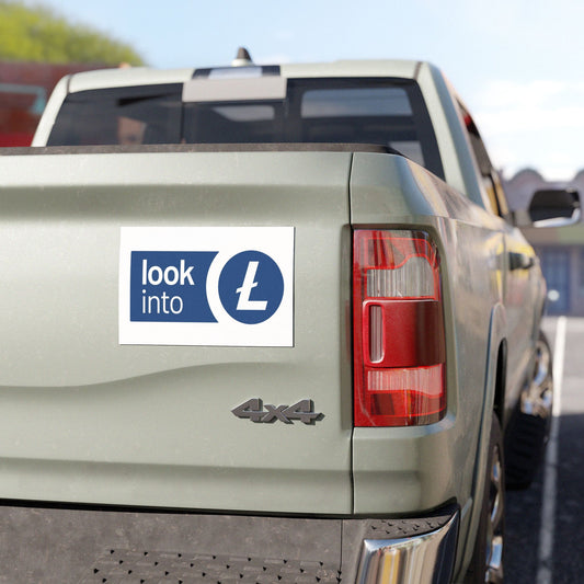 Look Into Litecoin Logo Car Magnet — Crypto Decal for Vehicles