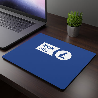 Look Into Pattern Rectangular Mouse Pad — Blue Logo Desk Mat