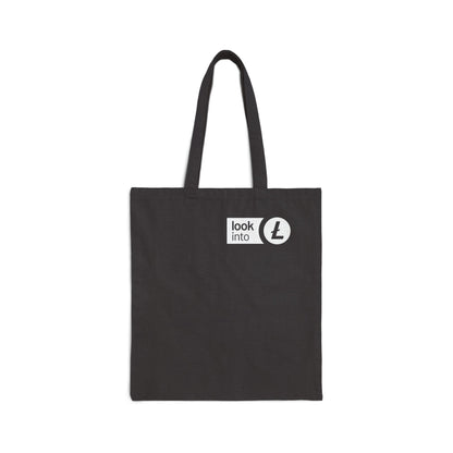 Look Into Logo Cotton Tote Bag — Black Canvas Shopper