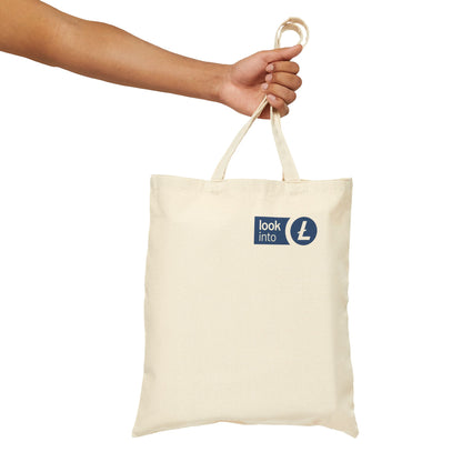 Look Into Logo Cotton Tote Bag — Black Canvas Shopper