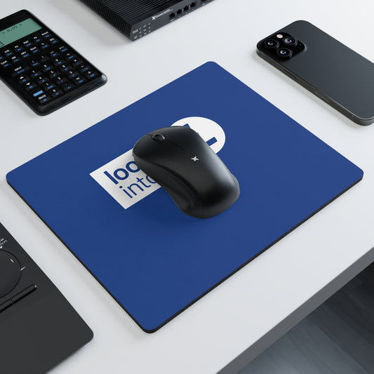 Look Into Pattern Rectangular Mouse Pad — Blue Logo Desk Mat