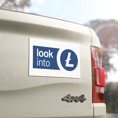 Look Into Litecoin Logo Car Magnet — Crypto Decal for Vehicles